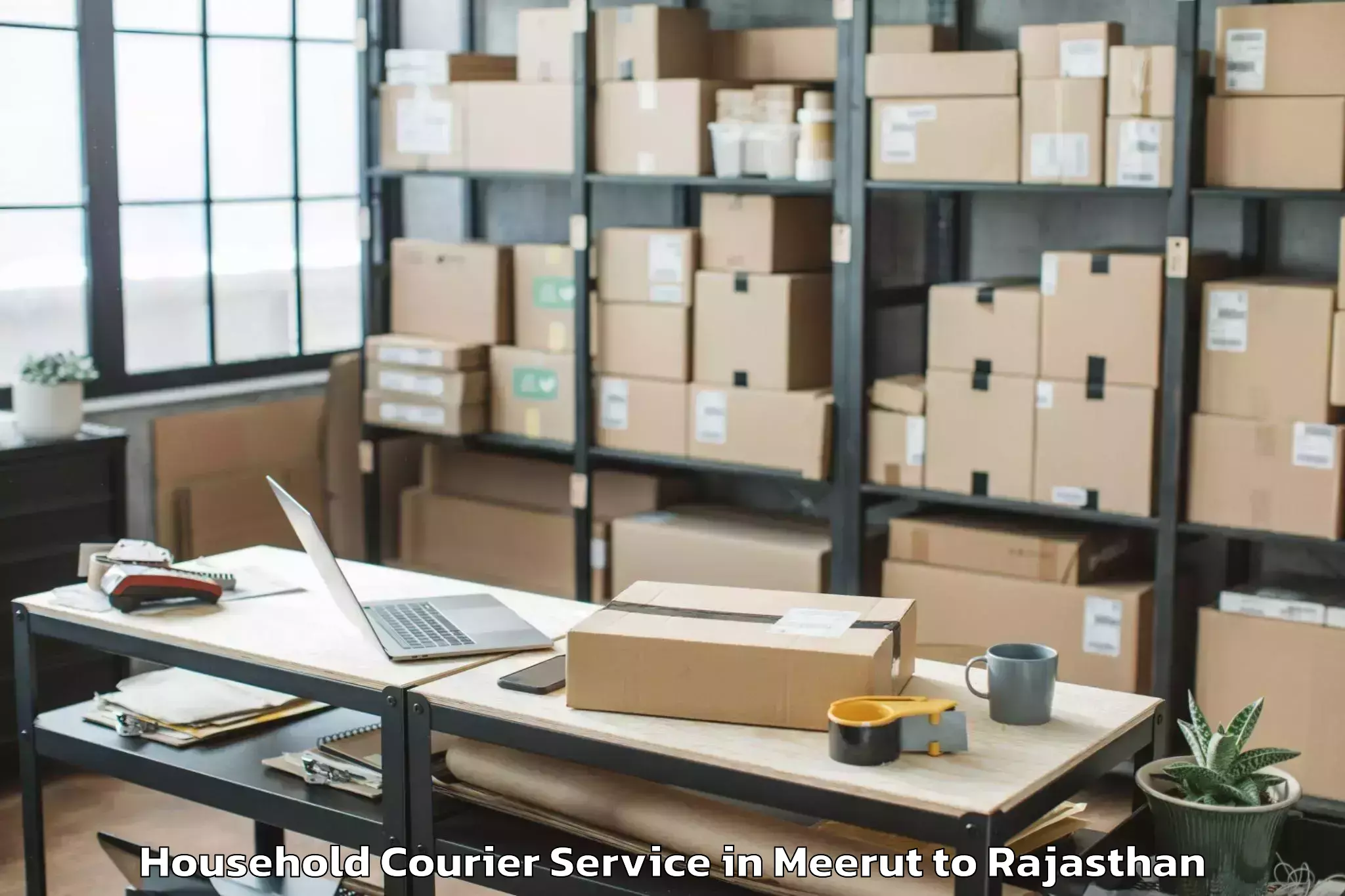 Reliable Meerut to Jecrc University Jaipur Household Courier